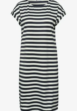 Knielanges Kleid aus Jersey mit Streifen