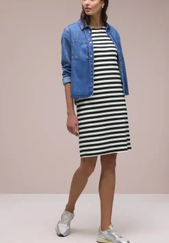 Knielanges Kleid aus Jersey mit Streifen