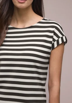 Knielanges Kleid aus Jersey mit Streifen