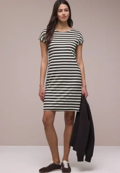 Knielanges Kleid aus Jersey mit Streifen