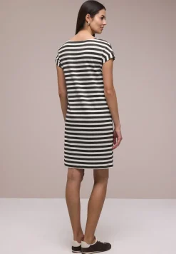 Knielanges Kleid aus Jersey mit Streifen