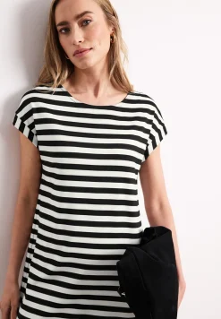 Knielanges Kleid aus Jersey mit Streifen