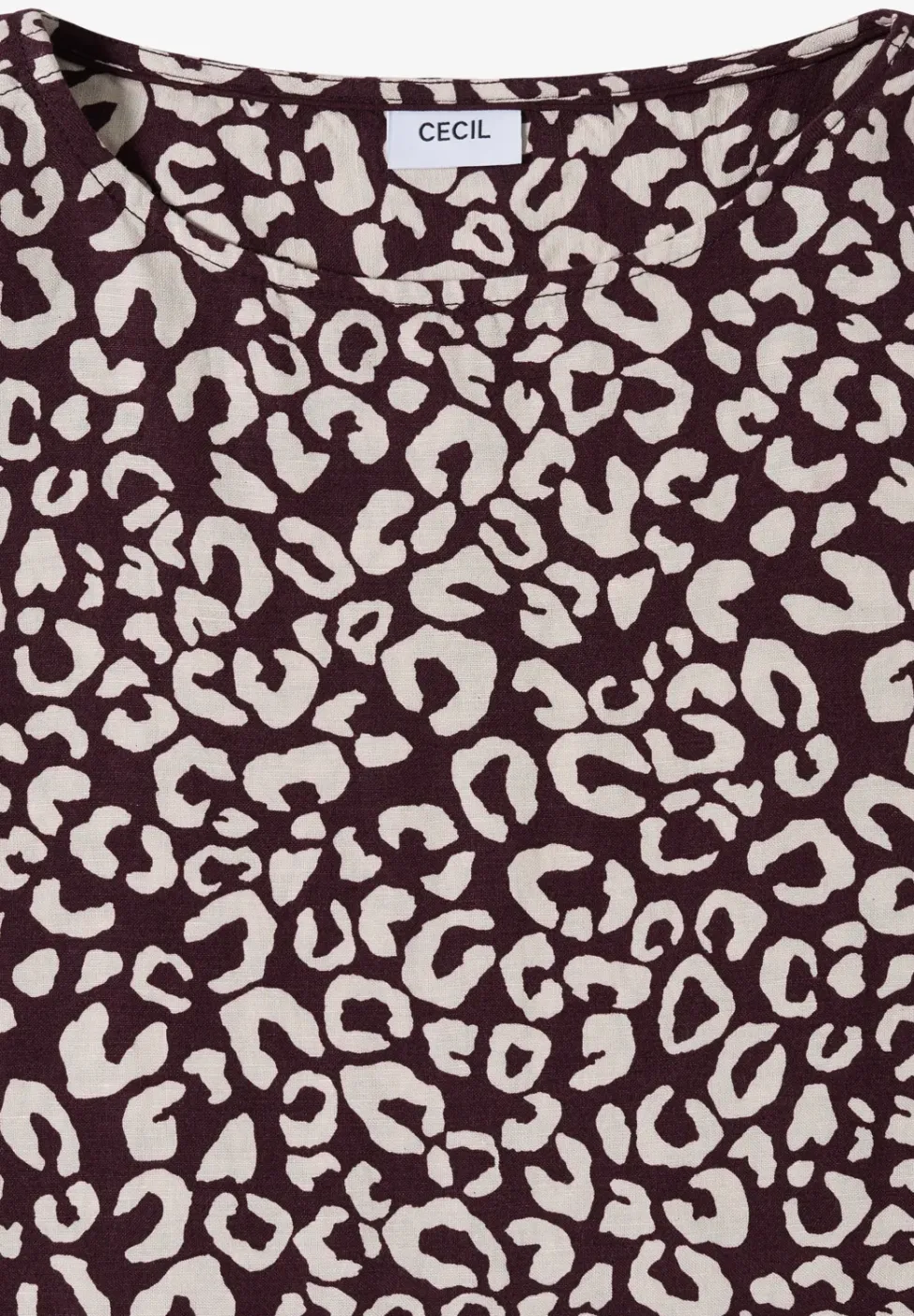 Knielanges Kleid aus Leinenmix mit Print