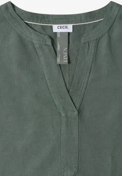 Knielanges Kleid aus Leinenmix