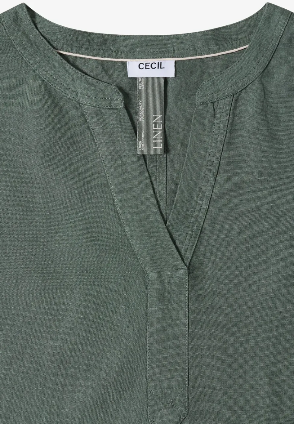 Knielanges Kleid aus Leinenmix