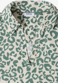 Knielanges Kleid aus Leinenmix mit Print