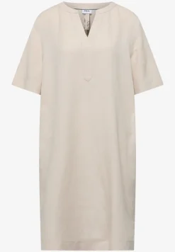 Knielanges Kleid aus Leinenmix