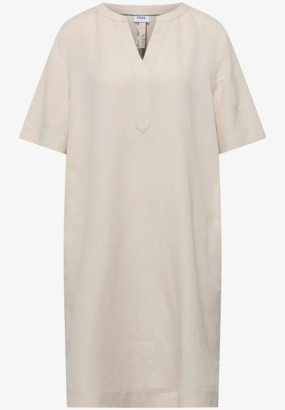 Knielanges Kleid aus Leinenmix