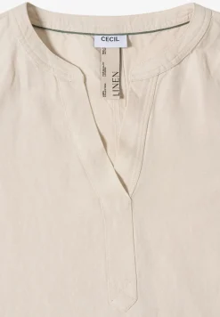 Knielanges Kleid aus Leinenmix