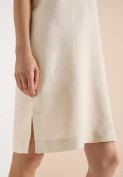 Knielanges Kleid aus Leinenmix