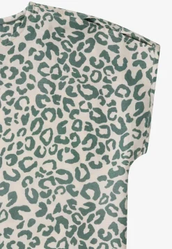 Knielanges Kleid aus Leinenmix mit Print