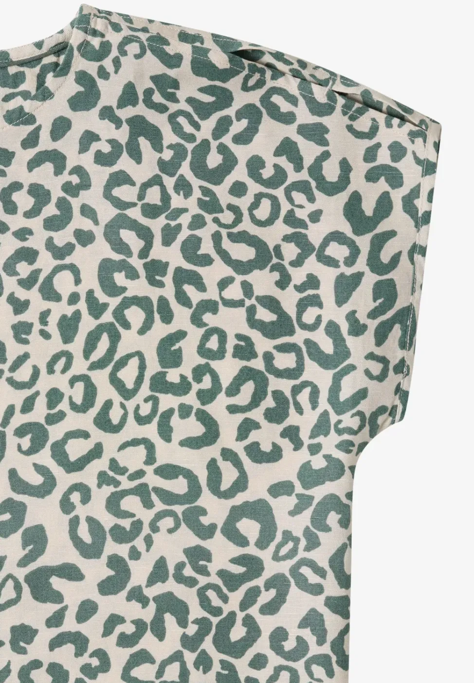 Knielanges Kleid aus Leinenmix mit Print