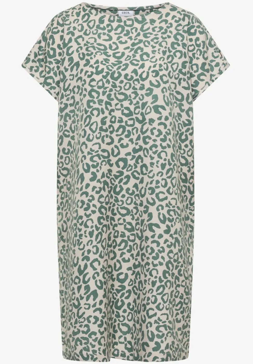 Knielanges Kleid aus Leinenmix mit Print