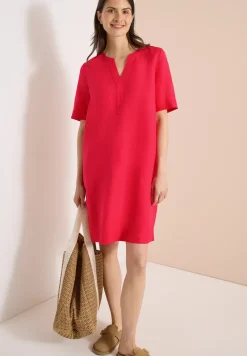 Knielanges Kleid aus Leinenmix