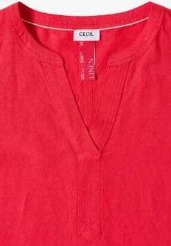 Knielanges Kleid aus Leinenmix