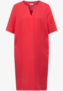 Knielanges Kleid aus Leinenmix