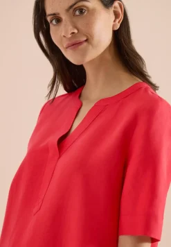 Knielanges Kleid aus Leinenmix