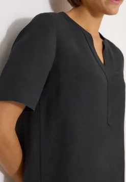 Knielanges Kleid aus Leinenmix