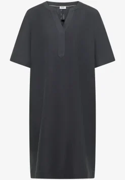 Knielanges Kleid aus Leinenmix
