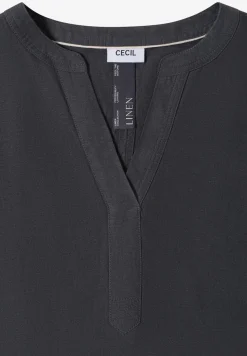 Knielanges Kleid aus Leinenmix