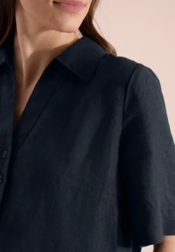 Knielanges Kleid aus reinem Leinen
