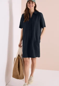 Knielanges Kleid aus reinem Leinen