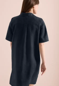 Knielanges Kleid aus reinem Leinen