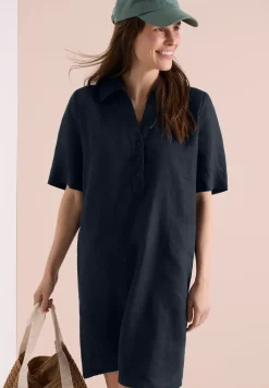 Knielanges Kleid aus reinem Leinen