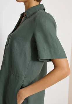 Knielanges Kleid aus reinem Leinen