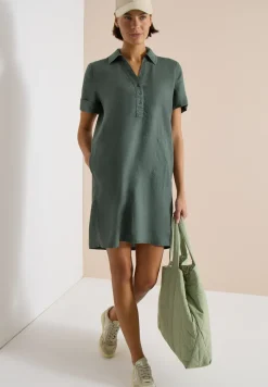 Knielanges Kleid aus reinem Leinen
