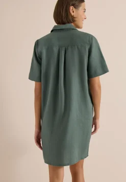 Knielanges Kleid aus reinem Leinen
