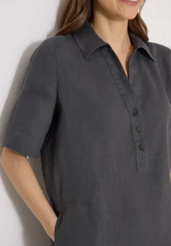 Knielanges Kleid aus reinem Leinen