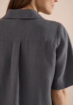 Knielanges Kleid aus reinem Leinen