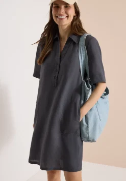 Knielanges Kleid aus reinem Leinen