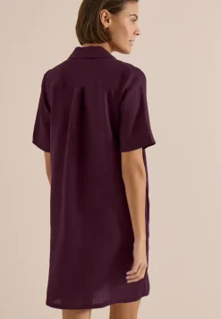 Knielanges Kleid aus reinem Leinen