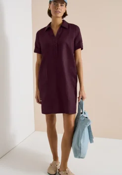 Knielanges Kleid aus reinem Leinen