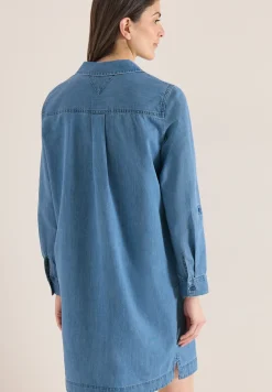 Knielanges Kleid im Denim-Look