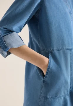 Knielanges Kleid im Denim-Look