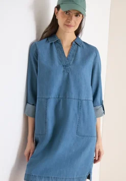 Knielanges Kleid im Denim-Look