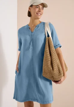 Knielanges Kleid im Denim-Look