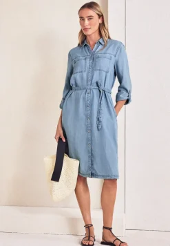 Knielanges Kleid im Washed-Look