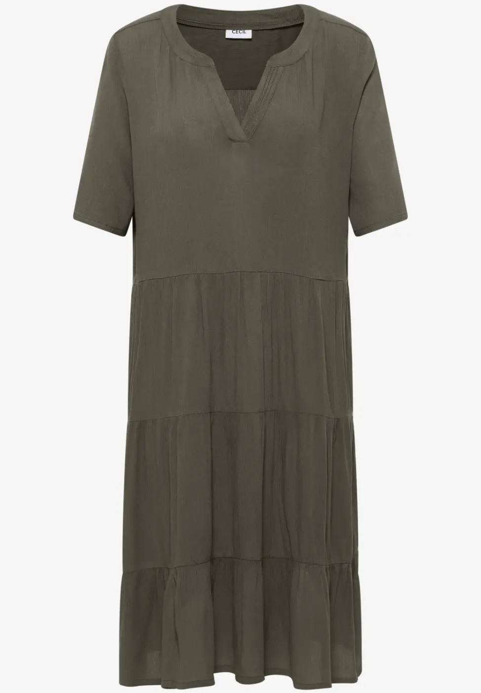 Knielanges Kleid in Crepe-Struktur