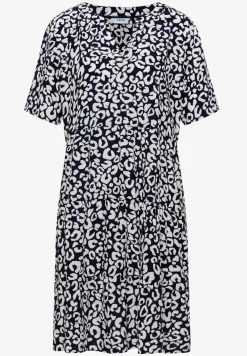 Knielanges Kleid in Crepe-Struktur