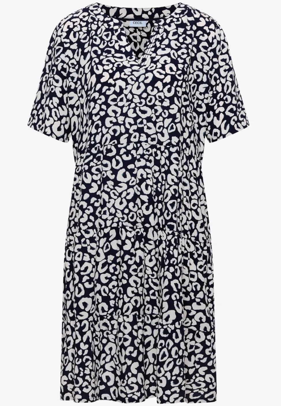 Knielanges Kleid in Crepe-Struktur