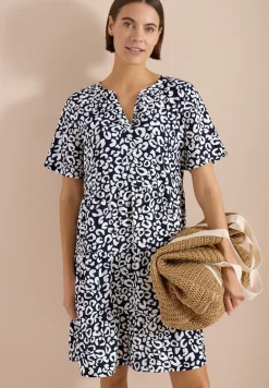 Knielanges Kleid in Crepe-Struktur