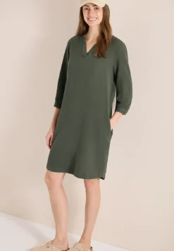 Knielanges Kleid in Musselin-Qualität