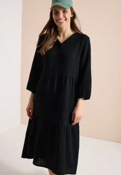 Knielanges Kleid in Musselinqualität