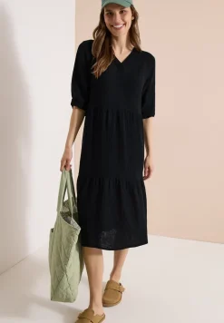 Knielanges Kleid in Musselinqualität