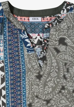 Knielanges Kleid in Seersuckerqualität