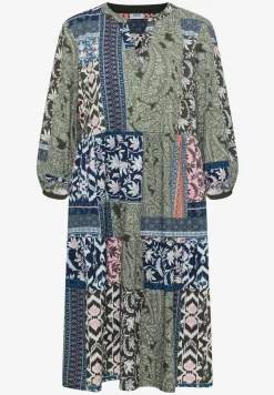 Knielanges Kleid in Seersuckerqualität